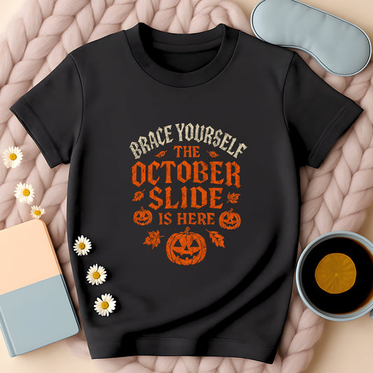 Brace Yourself October Slide Gothic T-Shirt