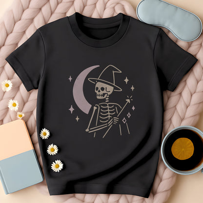 Minimalist Skeleton Witch Moon T-Shirt