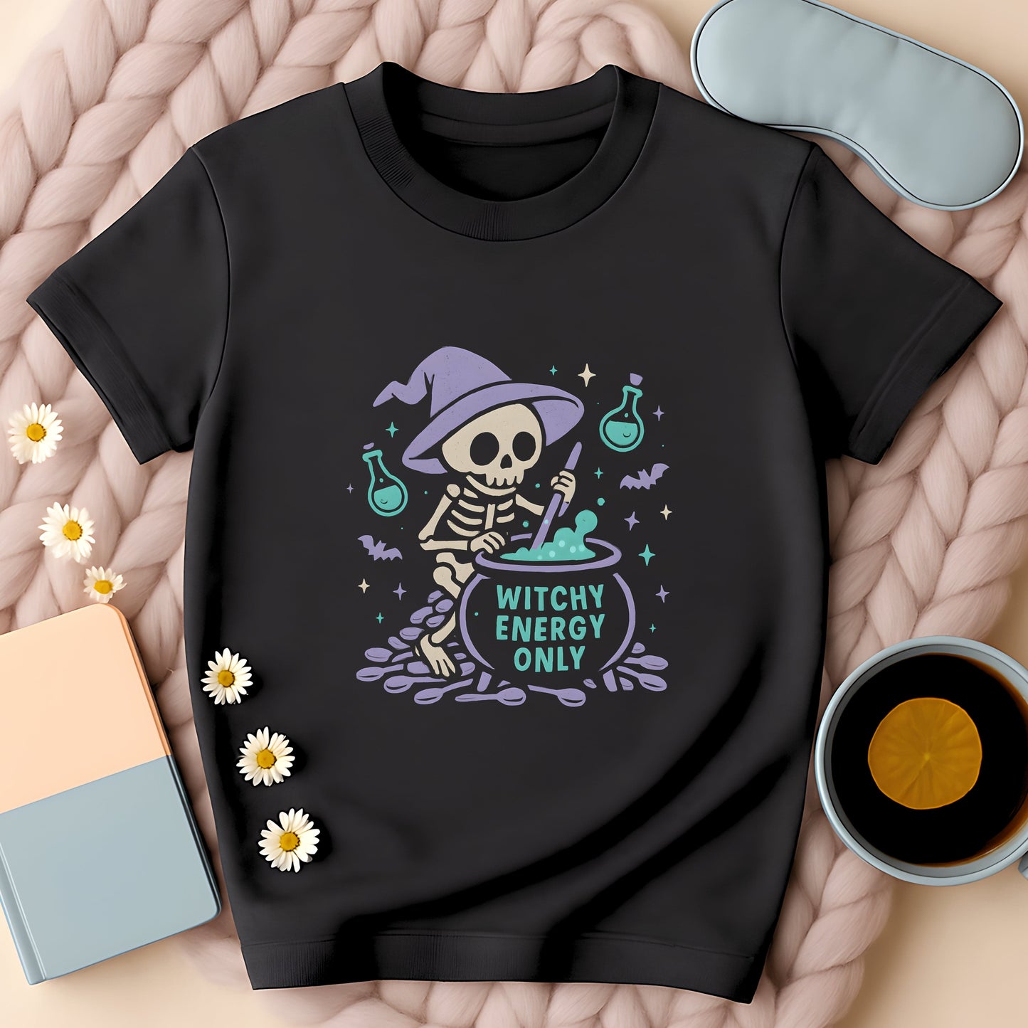 Witchy Energy Only Skeleton Cauldron T-Shirt