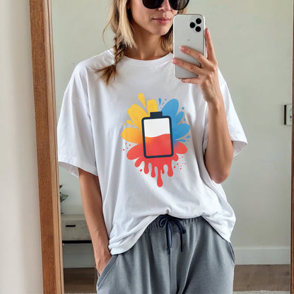 Colorful Charging Battery T-Shirt