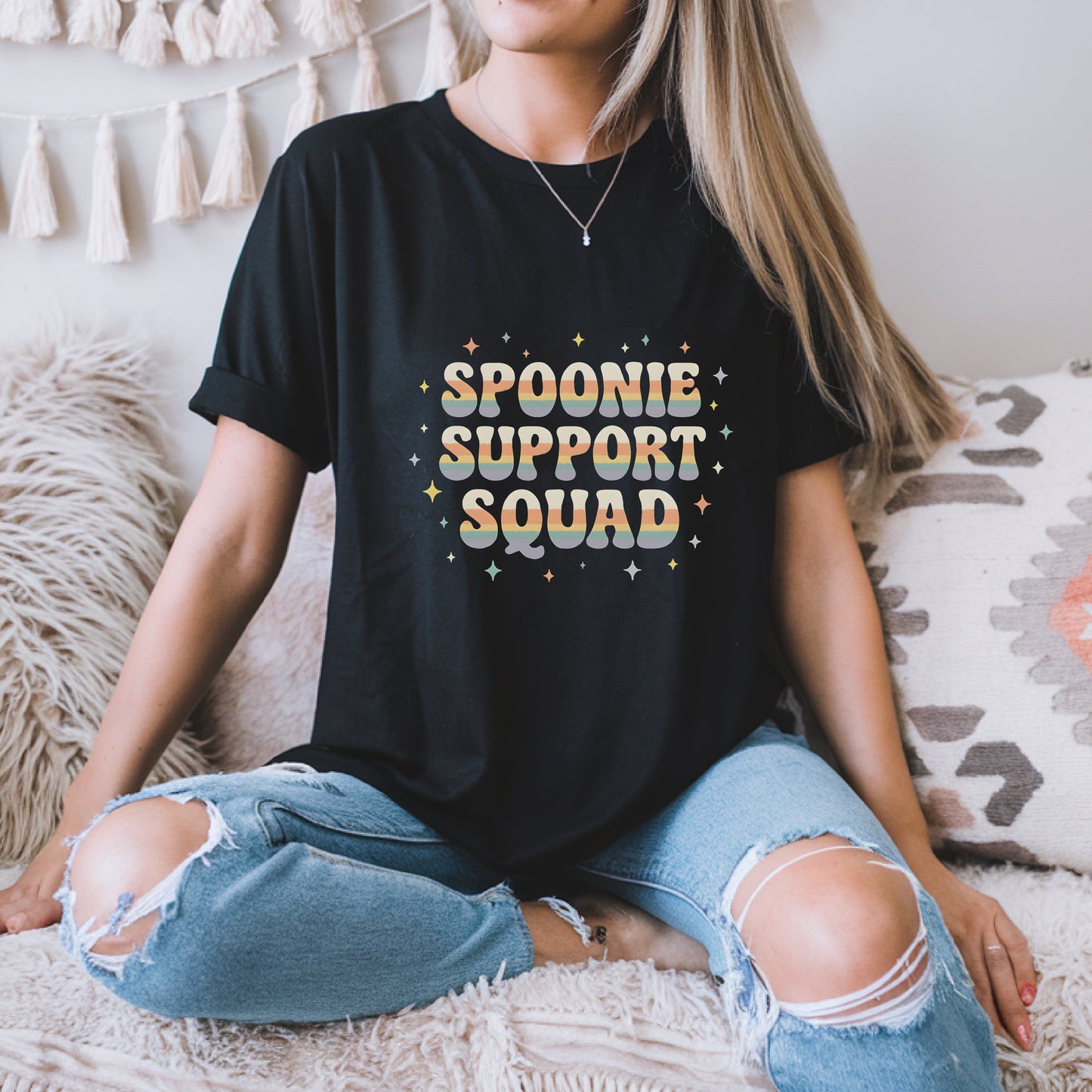 Vintage 70s Spoonie Support Squad T-Shirt