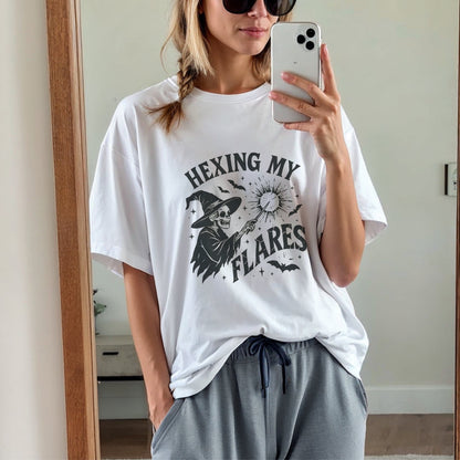 Hexing My Flares Gothic Skeleton Witch T-Shirt