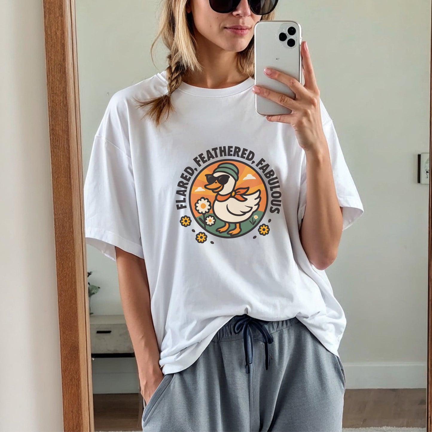 Flared Feathered and Fabulous Duck T-Shirt