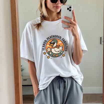 Flared Feathered and Fabulous Duck T-Shirt
