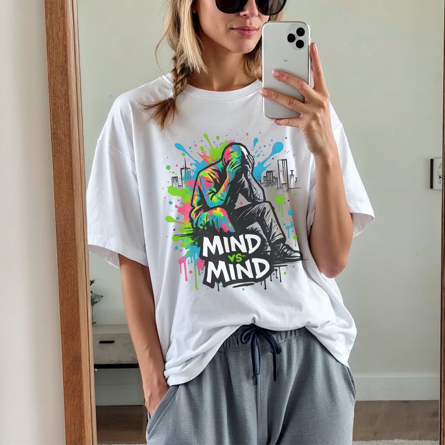 Mind Vs Mind Mental Health City T-Shirt