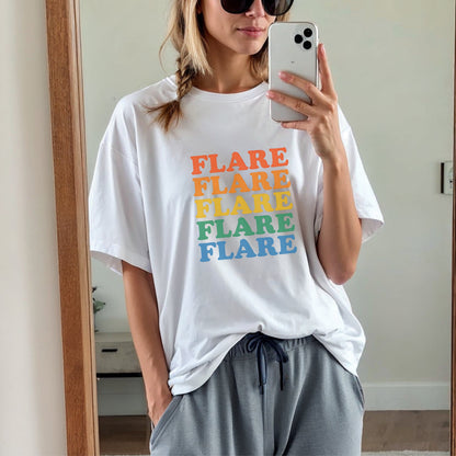 Rainbow Flare Flare Flare T-Shirt