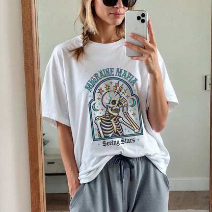 Migraine Mafia Neon Skeleton Gothic T-Shirt