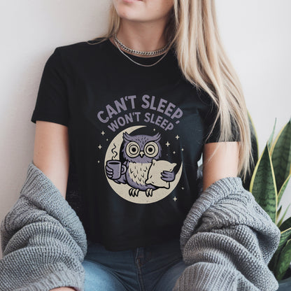 Can’t Sleep Won’t Sleep Owl T-Shirt