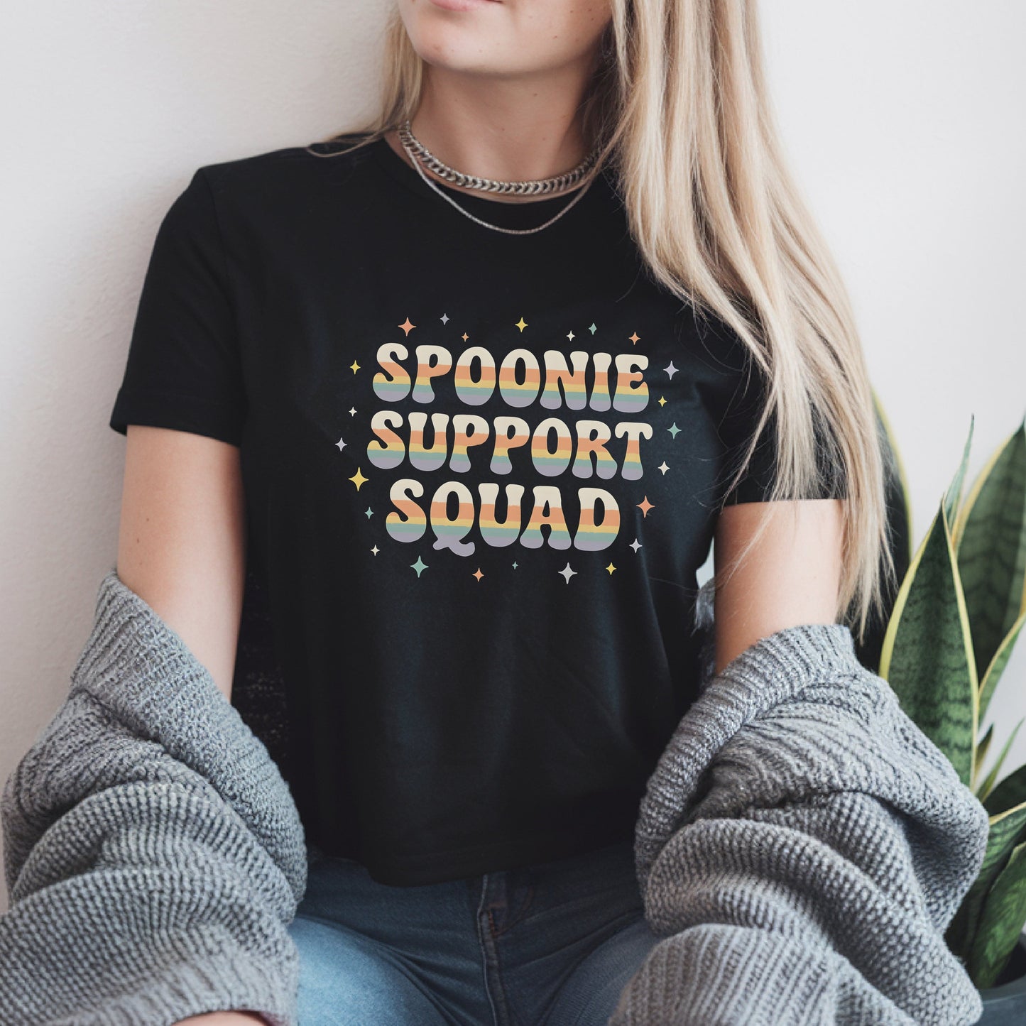 Vintage 70s Spoonie Support Squad T-Shirt