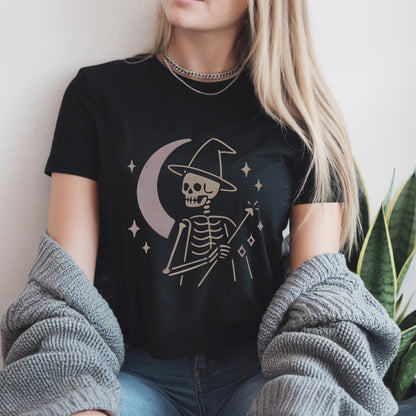 Minimalist Skeleton Witch Moon T-Shirt