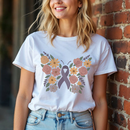 Floral Awareness Butterfly T-Shirt