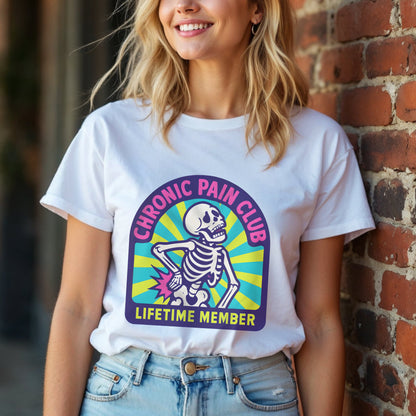 Chronic Pain Club Lifetime Membership Skeleton T-Shirt