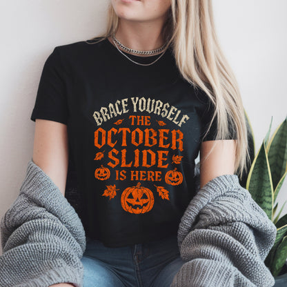 Brace Yourself October Slide Gothic T-Shirt