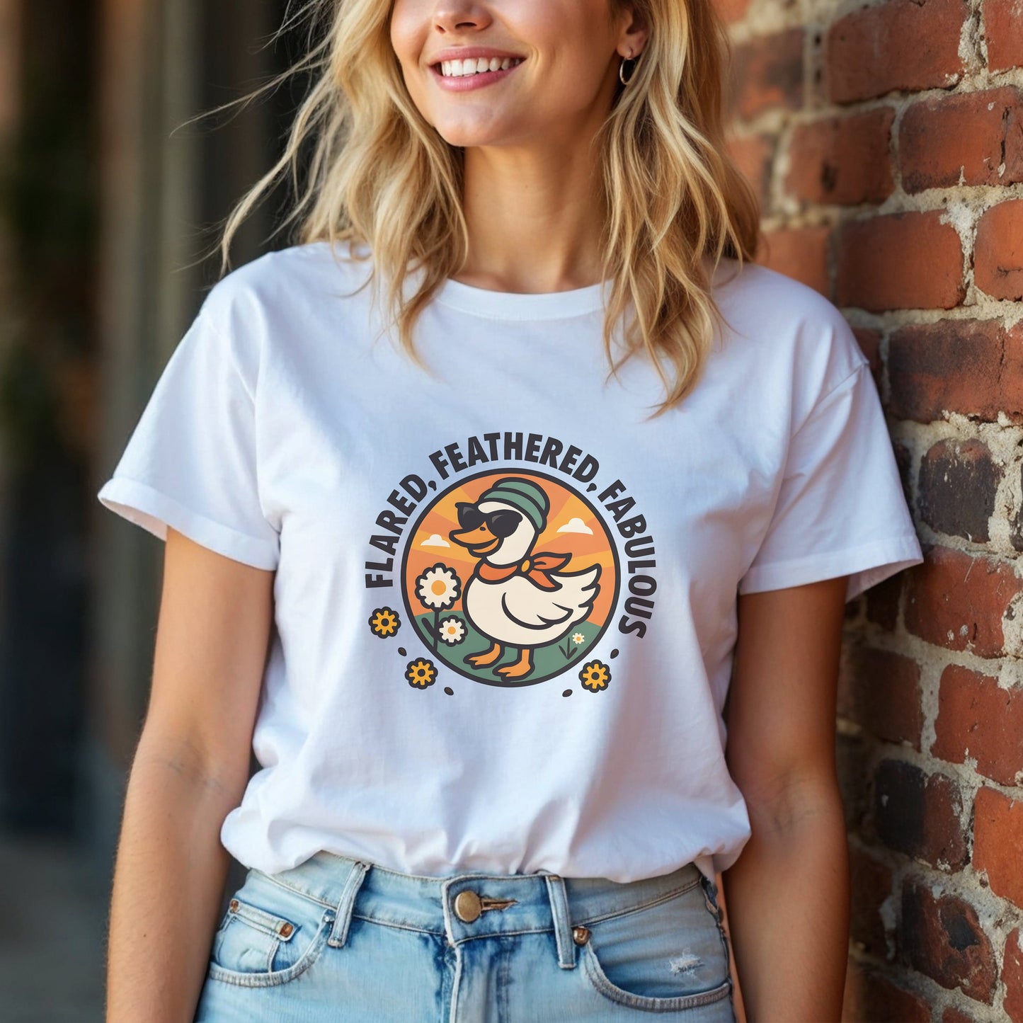 Flared Feathered and Fabulous Duck T-Shirt