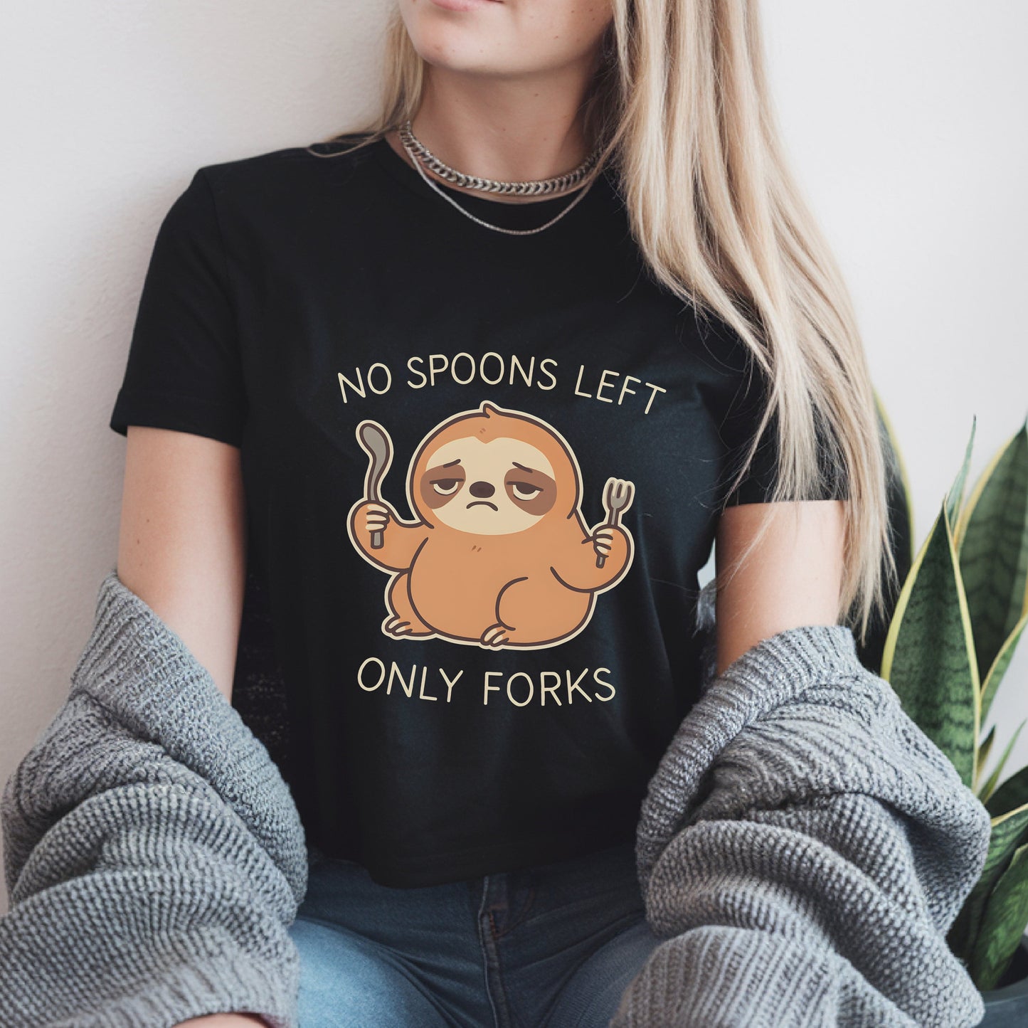 No Spoons Left Only Forks Sloth T-Shirt